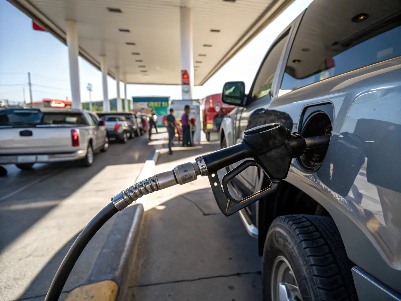 A close-up image of a fuel tanker being filled with diesel at the KAZOK PETROLEUM refinery, highlighting the precision and safety of the loading process.